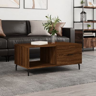 vidaXL Konferenčný stolík hnedý dub 90x50x40 cm kompozitné drevo
