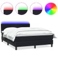 vidaXL Posteľný rám boxspring s matracom a LED čierny 160x210 cm zamat