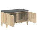 vidaXL Predsieňová lavica s vankúšom Sonoma dub 80 x 38 x 46 cm