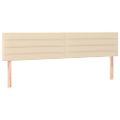 vidaXL Čelo postele s LED krémové 180x5x78/88 cm látka