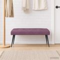 vidaXL Lavica s gombíkovým prešívaním Fialová 110 x 40 x 46 cm Zamat