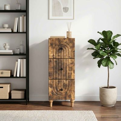 vidaXL Zásuvkový kabinet 33 x 34,5 x 90 cm Kompozitné drevo Dymový dub