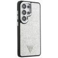 Puzdro Guess Fixed Glitter Triangle MagSafe pre Samsung Galaxy S26 Ultra strieborné