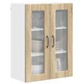 vidaXL Nástenný sklenený kabinet PORTO Sonoma dub 60 x 31 x 80 cm