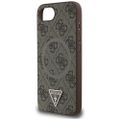 Guess HC MagSafe PU 4G Ring Triangle Logo case for iPhone 16e Brown
