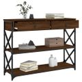 vidaXL Konzolový stolík hnedý dub 100x28x75 cm kompozitné drevo