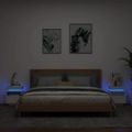 vidaXL Nočné stolíky s LED svetlami 2 ks biele 40x39x48,5 cm