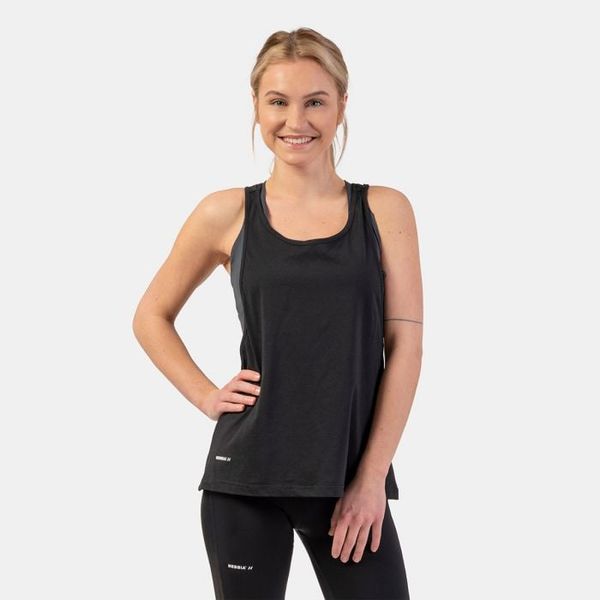 Dámske tielko Loose Cross Back Black - NEBBIA