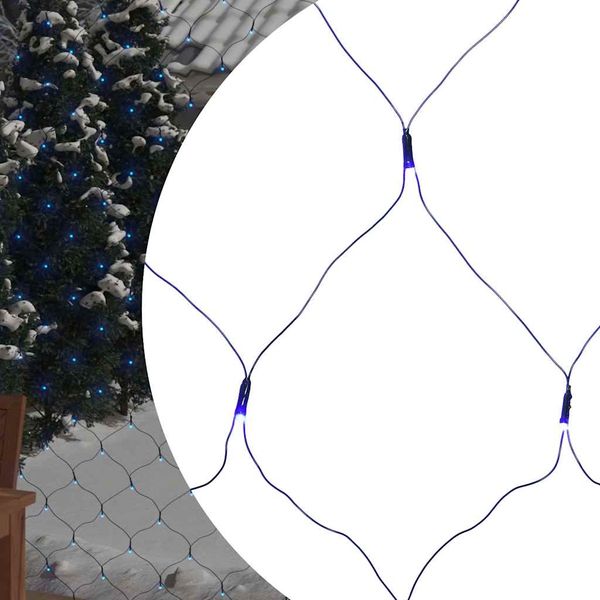 vidaXL Vianočná svetelná sieť modrá 3x2 m 204 LED interiér exteriér