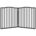 vidaXL Brána pre psa skladacia 2 panely čierna 160 cm topoľové drevo