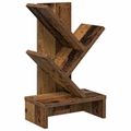 vidaXL Polica na knihy Tree 3-podlažná 30 x 18 x 48 cm Staré drevo