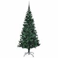 vidaXL Umelý predsvietený vianočný stromček Zelená 180 cm PVC a kov