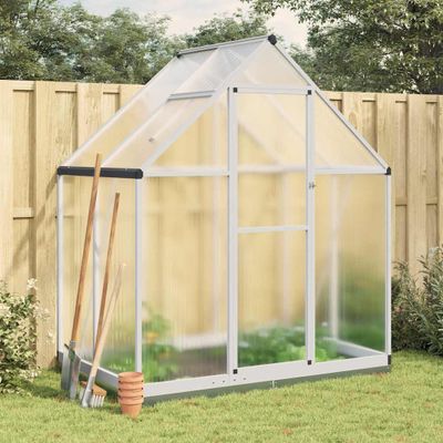 vidaXL Skleník so základovým rámom strieborný 169x114x202 cm hliník