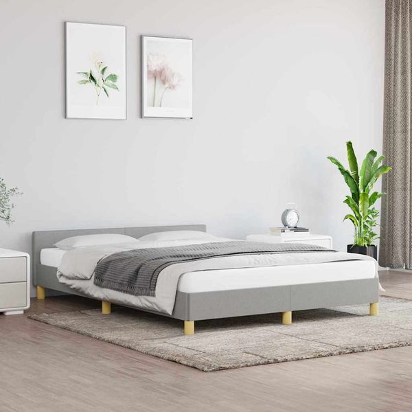 vidaXL Posteľ bez matraca bledosivý 140x200 cm látka