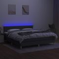 vidaXL Posteľ boxsping s matracom a LED tmavosivá 160x200 cm látka