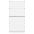 vidaXL Botník so 4 výklopnými zásuvkami biely 80x21x163,5 cm
