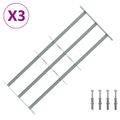 vidaXL Zabezpečovacia mriežka na okná s 3 priečkami 3 ks 630-1140 mm