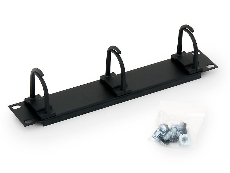 10'' vyväzovací panel čierny 1U 3x plast
