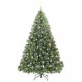 vidaXL Umelý vianočný stromček s 300 LED-i Zelená 180 cm PE a PVC