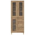 vidaXL Highboard Remeselný dub 69,5 x 34 x 180 cm Kompozitné drevo