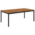 vidaXL Záhradný jedálenský stôl Prírodná a čierna 196 x 100,5 x 75 cm