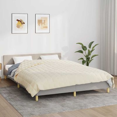 vidaXL Záťažová prikrývka bledokrémová 200x225 cm 13 kg látka