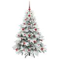 vidaXL Umelý vianočný stromček s 150 LED-i Biela 120 cm PE a PVC