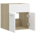 vidaXL Skrinka pod umývadlo biela+sonoma 41x38,5x46cm kompozitné drevo