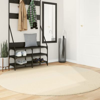 vidaXL Koberec HUARTE krátky vlas mäkký a umývateľný krémový Ø 200 cm