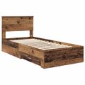vidaXL Rám postele Staré drevo 90 x 200 cm Kompozitné drevo