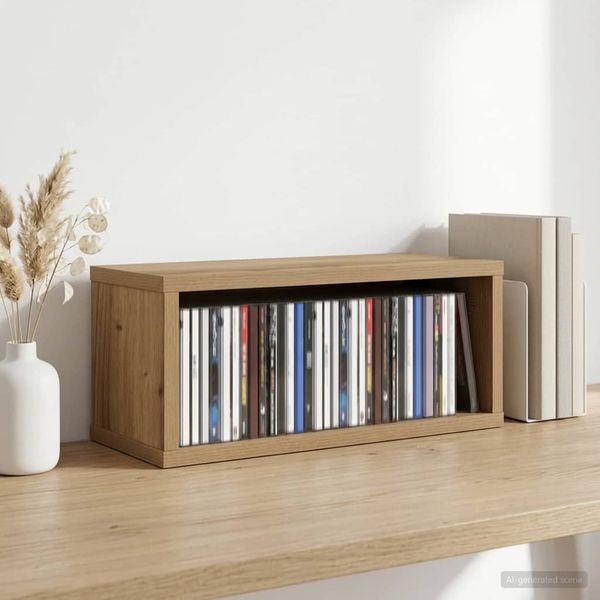 vidaXL Roh na skladovanie CD Dub artisan 40 x 17 x 17 cm