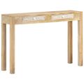 vidaXL Konzolový stolík 110x30x75cm masívne bielené mangovníkové drevo