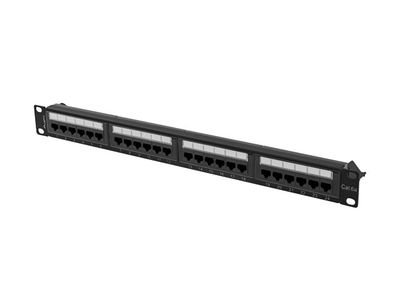 Lanberg patch panel 24 portov 1U 19'' CAT.6A utp čierny