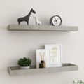 vidaXL Terasové nástenné police 2 ks betónovosivé 60x15x4 cm MDF