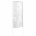 vidaXL Záhradná clona na súkromie Kvetinový Biela 50 x 140 cm
