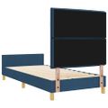 vidaXL Rám postele s čelnou doskou Modrá 90 x 200 cm látka