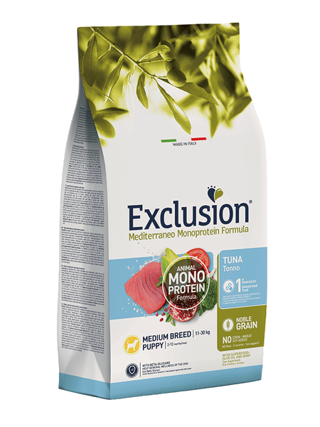 EXCLUSION NGPTM12 PUPPY MEDIUM granule pre šteniatka stredne veľkých plemien - tuniak, 12kg