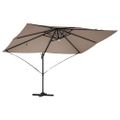 vidaXL Slnečník 351 x 250 x 253 cm Polyester a hliník Sivohnedá
