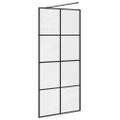 vidaXL Sprchová zástena z priehľadného ESG skla 90x195 cm čierna