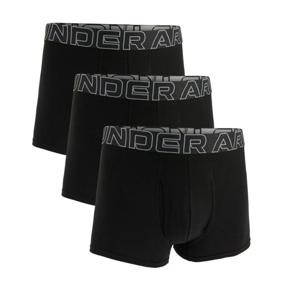 Pánske boxerky Perf Cotton 3in 3Pack Black - Under Armour, veľkosť M, veľkosť oblečenia M