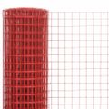 vidaXL Drôtené pletivo, oceľ potiahnutá PVC 10x1 m, červené