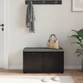 vidaXL Predsieňová lavica s vankúšom Čierny Dub 80 x 38 x 46 cm