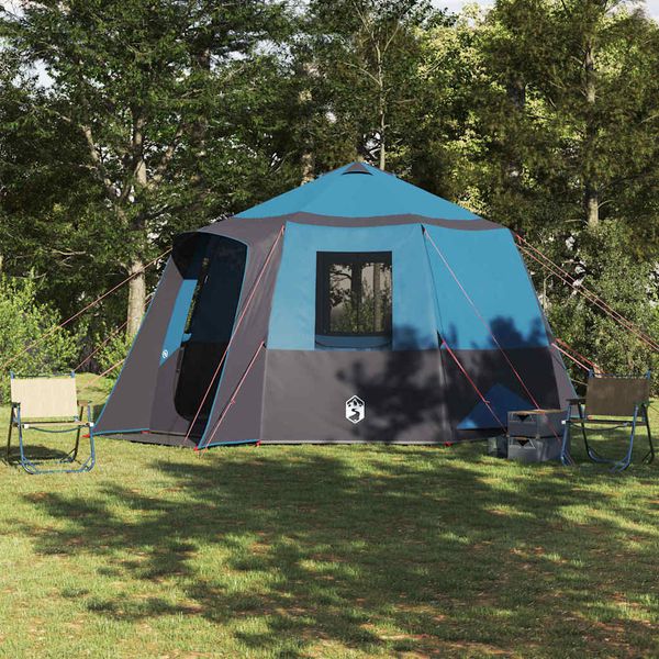 vidaXL Stan pre 12 osôb so strechou Modrá a šedá 405 x 405 x 273 cm