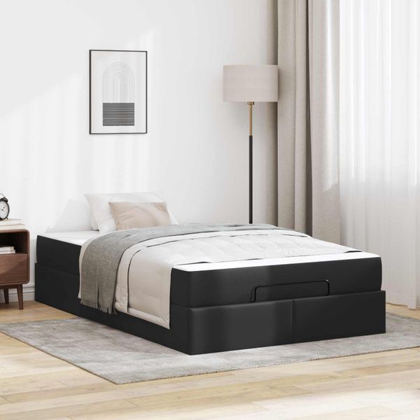 vidaXL Rám postele s matracom Iný 2 pcs Čierna PVC