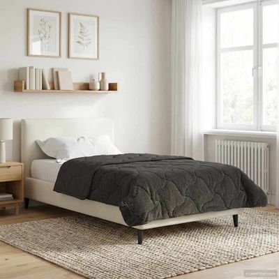 vidaXL Letná prikrývka Antracit 135 x 200 cm Mikrofáza a Teddy fleece