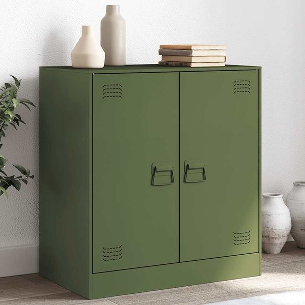 vidaXL Komoda olivovo-zelená 67x39x73 cm oceľová