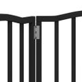 vidaXL Brána pre psa skladacia 3 panely čierna 150 cm topoľové drevo
