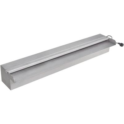 Obdĺžniková bazénová fontána/vodopád s LED, nehrdzavejúca oceľ 60 cm