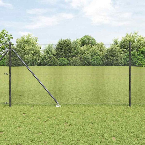vidaXL Vonkajší zváraný drôtený plot so špicami 50 x 1 m Sivá