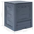 vidaXL Záhradné kompostéry 3 ks sivé 60x60x73 cm 780 l